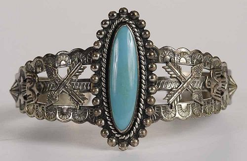 Silver Turquoise Southwestern Bracelet