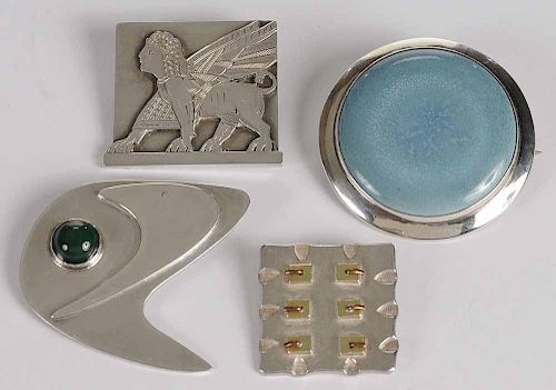 Group of Silver Brooches