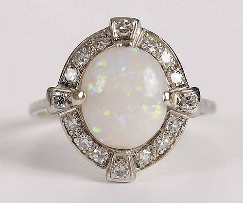 14kt. Diamond & Opal Ring