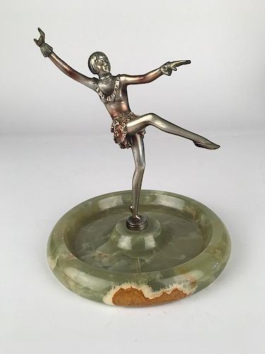 Joseph Lorenzl (Austrian, Born 1892). SIlver bronze dancer