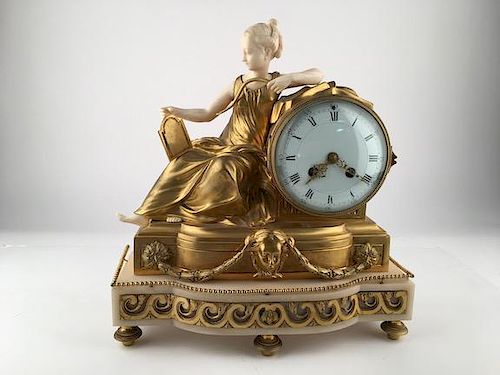 19th Century European gilt bronze and mantle clock.