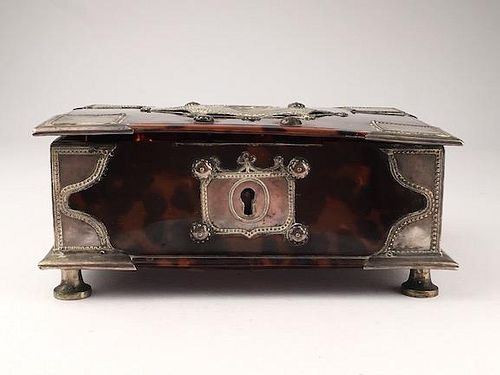 Antique Persian silver mount box.