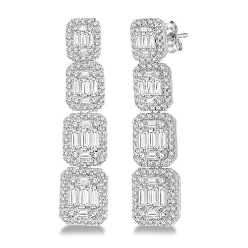 A Lady's 18 Karat Diamond Earrings