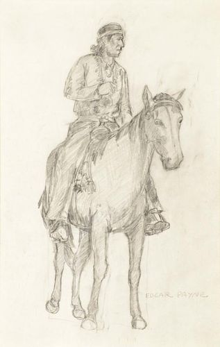 EDGAR PAYNE (1883-1947), Navajo; Navajo Riders; The Packer