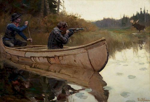 PHILIP R. GOODWIN (1881-1935), Moose Hunters
