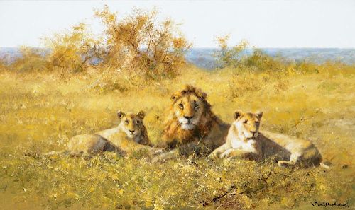 DAVID SHEPHERD (b. 1931), Three Lions (2002)