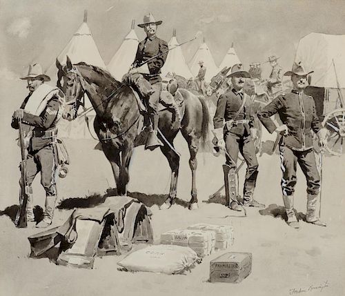 FREDERIC REMINGTON (1861-1909), We Have Got the Men and the Corn and the Money and the Mules (1896)