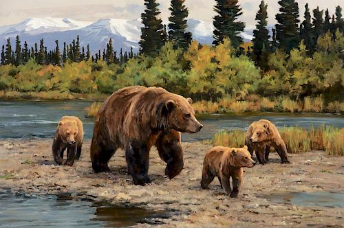 KEN CARLSON (b. 1937), Katmai Bears