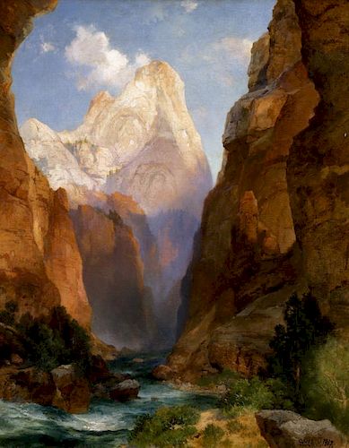 THOMAS MORAN (1837-1926), The Rio Virgin, Southern Utah (1917)