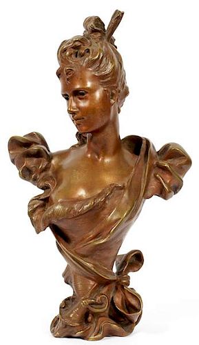 CORDRAY PARKER BRONZE BUST OF A WOMAN LATE 20TH C