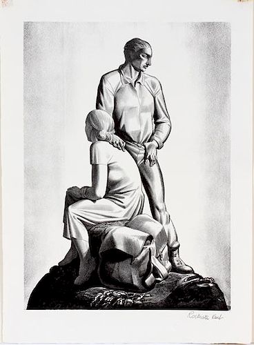 ROCKWELL KENT LITHOGRAPH ON PAPER 1936