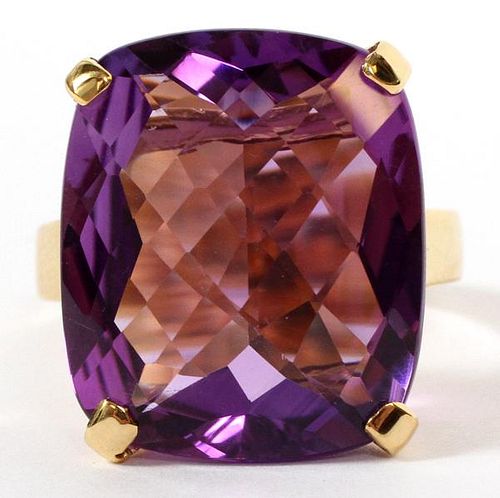 20CT NATURAL AMETHYST SOLITAIRE RING