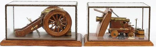 DIORAMAS OF MINIATURE REPLICA BRASS CANNONS TWO