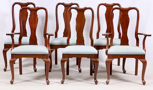 ETHAN ALLEN QUEEN ANN STYLE MAHOGANY DINING CHAIRS