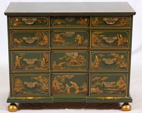 BAKER CHINOISERIE STYLE FOUR DRAWER CHEST
