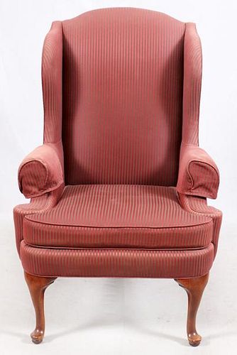 UPHOLSTERED HIGH WING BACK ARM CHAIR C1960