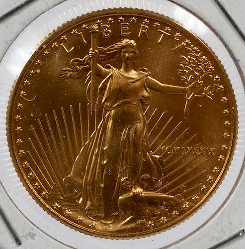 U.S. $25 GOLD COIN STANDING LIBERTY &NESTING-EAGLES