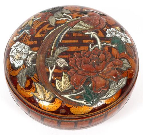 CHINESE QING STYLE ROUND LACQUER BOX