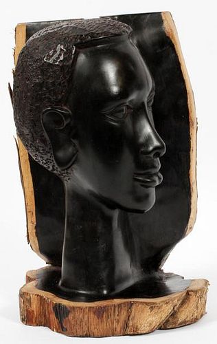 AFRICAN CARVED EBONY BUST