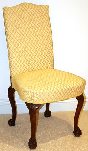 CHIPPENDALE UPHOLSTERED SIDE CHAIR
