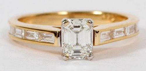 .62CT EMERALD CUT DIAMOND AND 14KT YELLOW GOLD RING