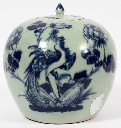 CHINESE POTTERY COVERED JAR