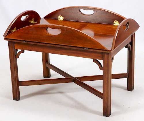 MAHOGANY OVAL BUTLERS TRAY COFFEE TABLE