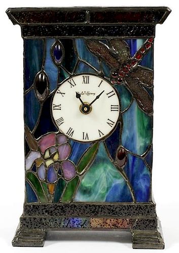 DALE TIFFANY STAINED GLASS CLOCK