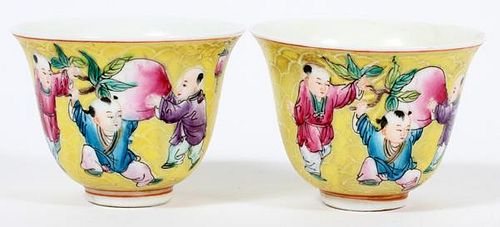 CHINESE PORCELAIN CUPS PAIR