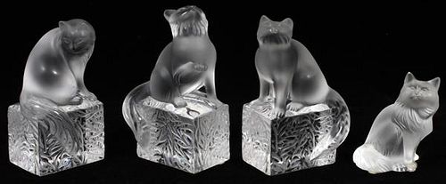 LALIQUE FROSTED GLASS FIGURINES FOUR