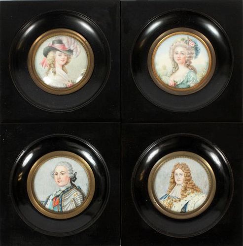 FRENCH HAND PAINTED MINIATURE PORTRAITS