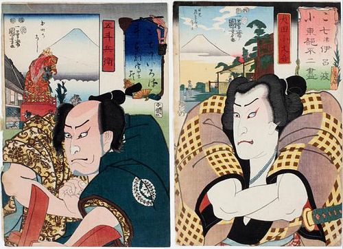 TWO UTAGAWA KUNIYOSHI WOODBLOCK PRINTS 1852