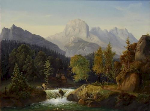 REINDL, Adolf. Oil on Canvas. German Landscape.