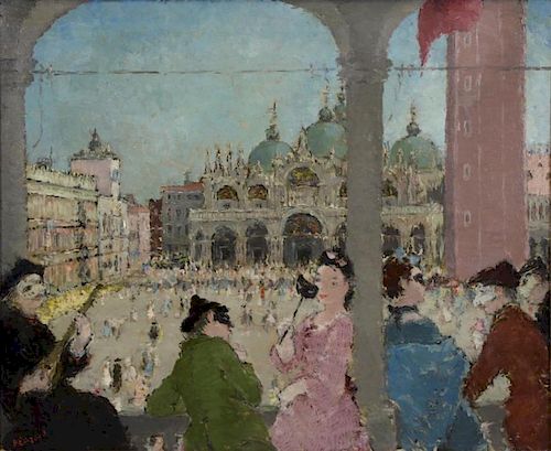 EDZARD, Dietz. Oil on Canvas. Piazza San Marco.