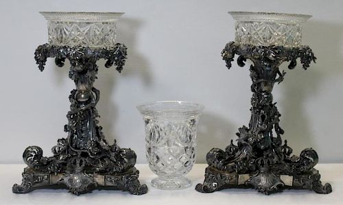 SILVER. Pair of Magnificent English Silver Center