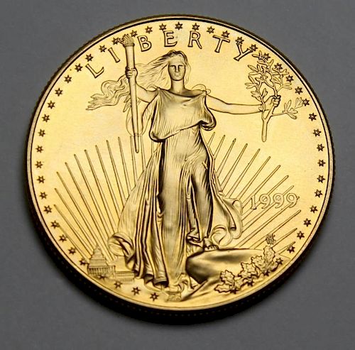GOLD. 1999 $50 1oz Fine Gold US Coin.
