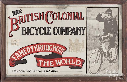 Modern advertisement for the British Colonial Bicycle Company, 12'' x 19''.