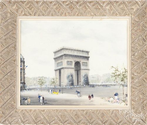 French oil on canvas of the Arc De Triomphe, 16''x 20''.