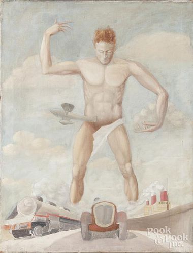 Oil on canvas illustration, ca. 1930, 25 1/2'' x 19 1/2''.