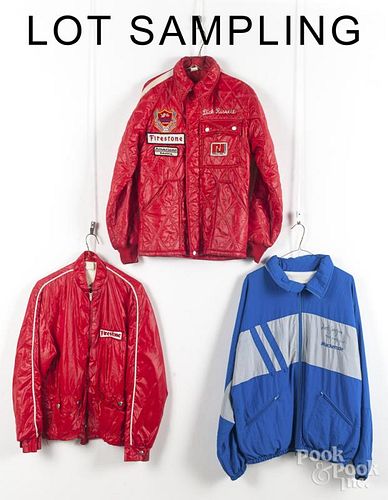 Collection of eleven racing jackets.