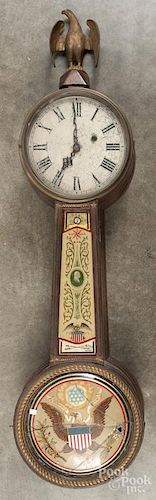 Federal style banjo clock, 39'' h.