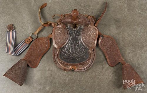 Leather saddle.