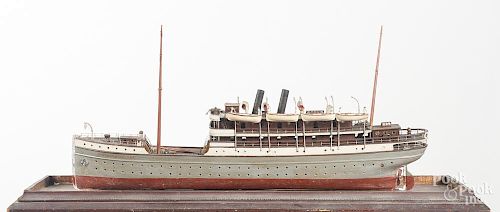 Painted ship model of the Empress of Ireland, early 20th c., 30'' l.