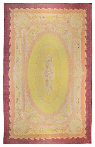 An Aubusson Style Wool Rug 21 feet 6 inches x 15 feet 4 inches.