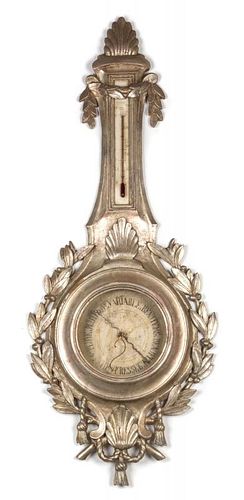 A Continental Silvered Barometer Height 45 1/4 inches.
