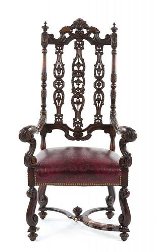 A Baroque Style Armchair Height 55 1/2 inches.