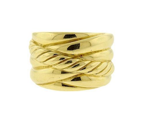 David Yurman 18K Gold Wide Band Ring