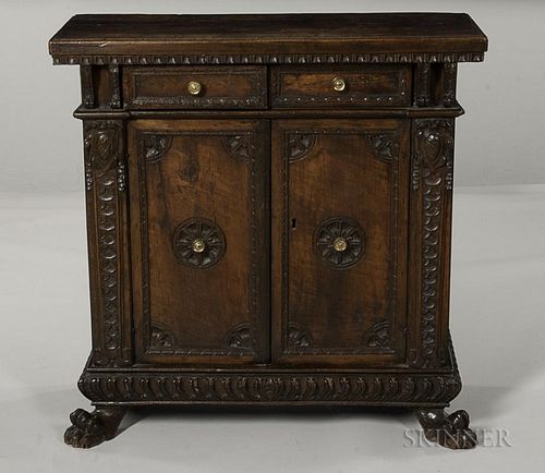 Italian Baroque-style Fruitwood Cabinet