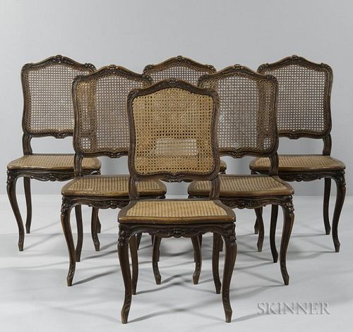 Six Louis XV-style Caned Side Chairs