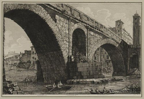 Luigi Rossini (Italian, 1790-1857)      Veduta di Ponte Fabrizia